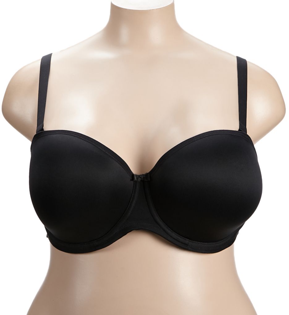 Elomi Smooth Underwire Moulded Convertible Strapless Bra Black 38GG  - Image 1
