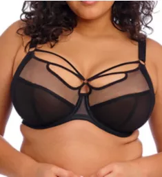 Sachi Caged Plunge Underwire Bra Black 32GG