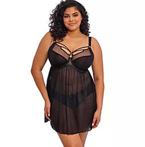 Sachi Underwire Babydoll Black 34G