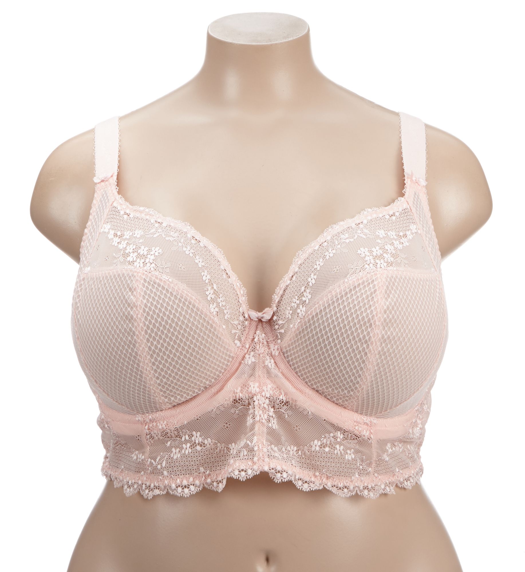 Elomi Charley Underwire Plunge Longline Bra Ballet Pink 36E  - Image 1