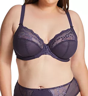 Charley Underwire Stretch Lace Plunge Bra Storm 32H