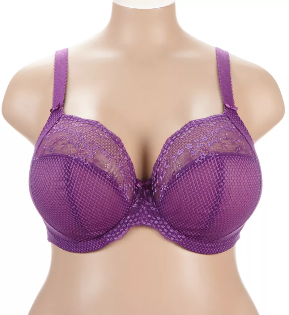 Elomi Charley Underwire Stretch Lace Plunge Bra PANSY 44F  - Image 1
