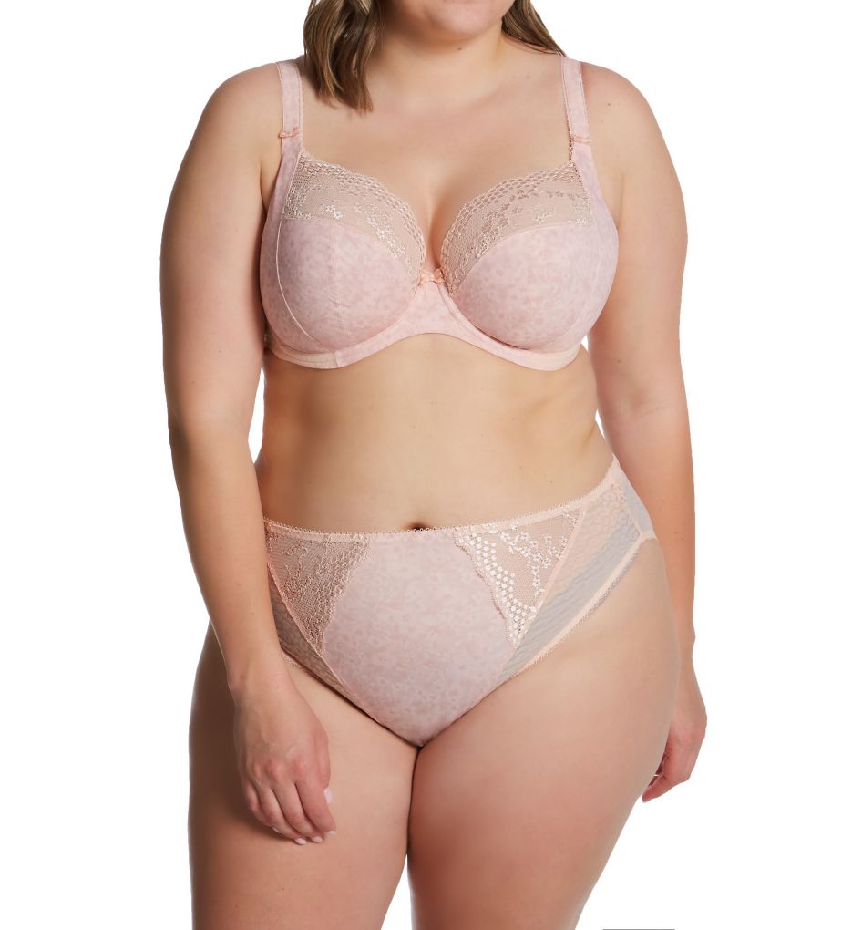 Elomi Lucie Banded Stretch Lace Plunge Underwire Bra (4490),38D,Pale Blush