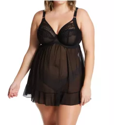 Priya Underwire Babydoll Top Black 32GG