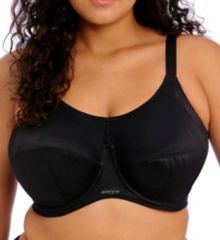 Energise Underwire Sports Bra with J Hook Black 36JJ