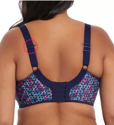 Energise Underwire Sports Bra with J Hook Navy Geo 38DD