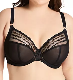 Matilda Underwire Plunge Bra Black Star 36DD