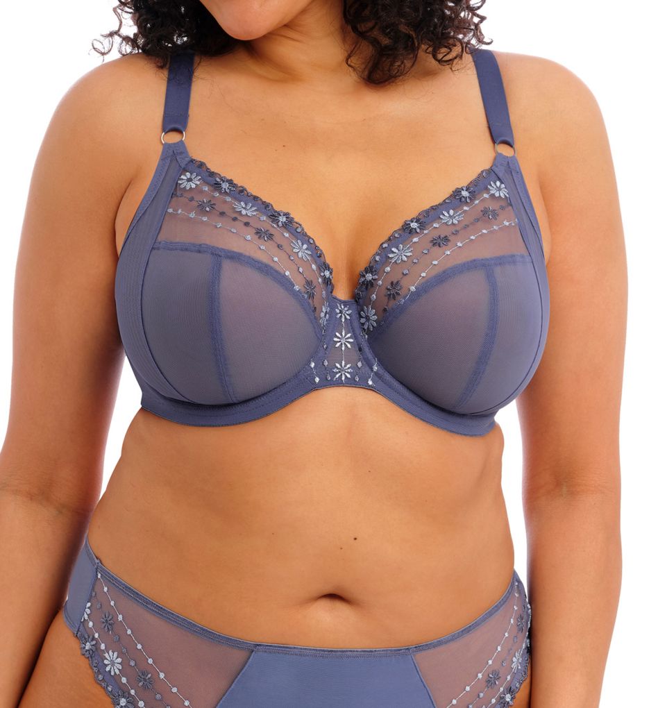 Elomi Women's Matilda Underwire Plunge Bra in Denim Daisy | Plus Size 32HH | HerRoom.com