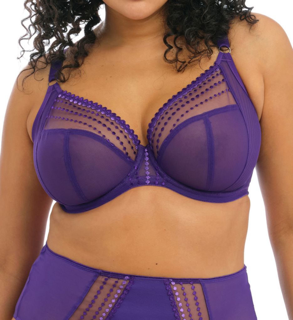 Elomi Women's Matilda Underwire Plunge Bra in Purple | Plus Size 38DD | HerRoom.com