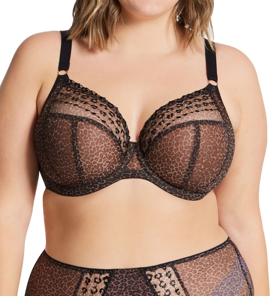 Elomi Women's Matilda Underwire Plunge Bra in Leopard | Plus Size 42F | HerRoom.com
