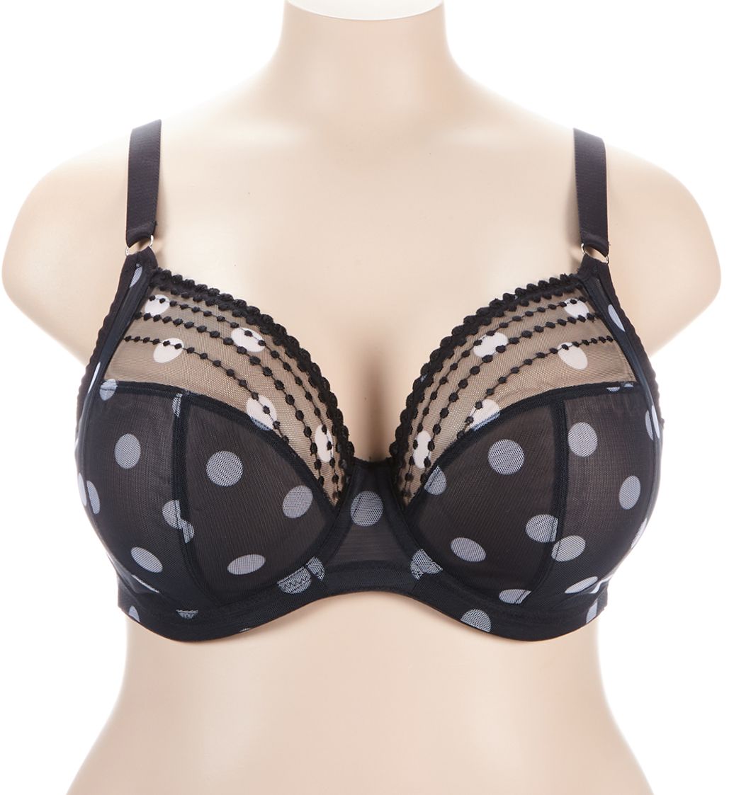 Elomi Matilda Underwire Plunge Bra Black Dot 36DD  - Image 1