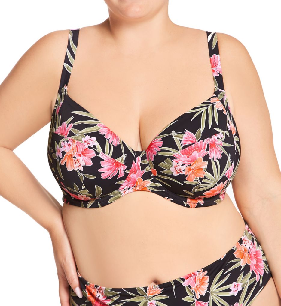 Plus Size Tropical Falls Plunge Underwire Bikini Top