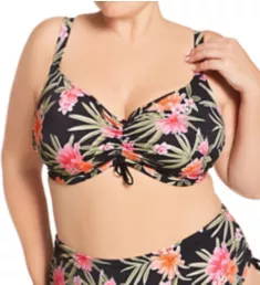 Dark Tropics Underwire Crop Swim Top