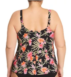 Dark Tropics Non Wired Moulded Tankini Swim Top Black M