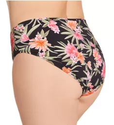 Dark Tropics Mid Rise Brief Swim Bottom Black 4X