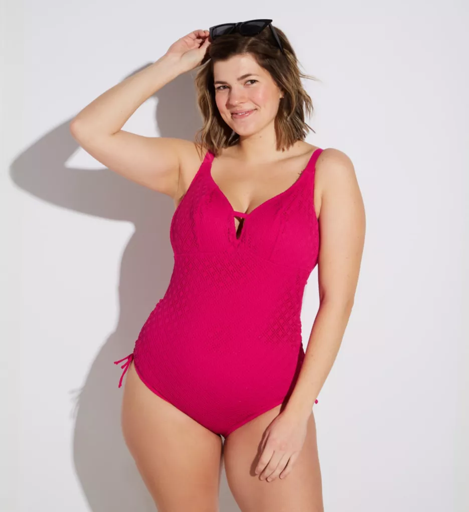 Women's Underwire Belted One Piece Swimsuit - Shade & Shore™ Red Xl : Target