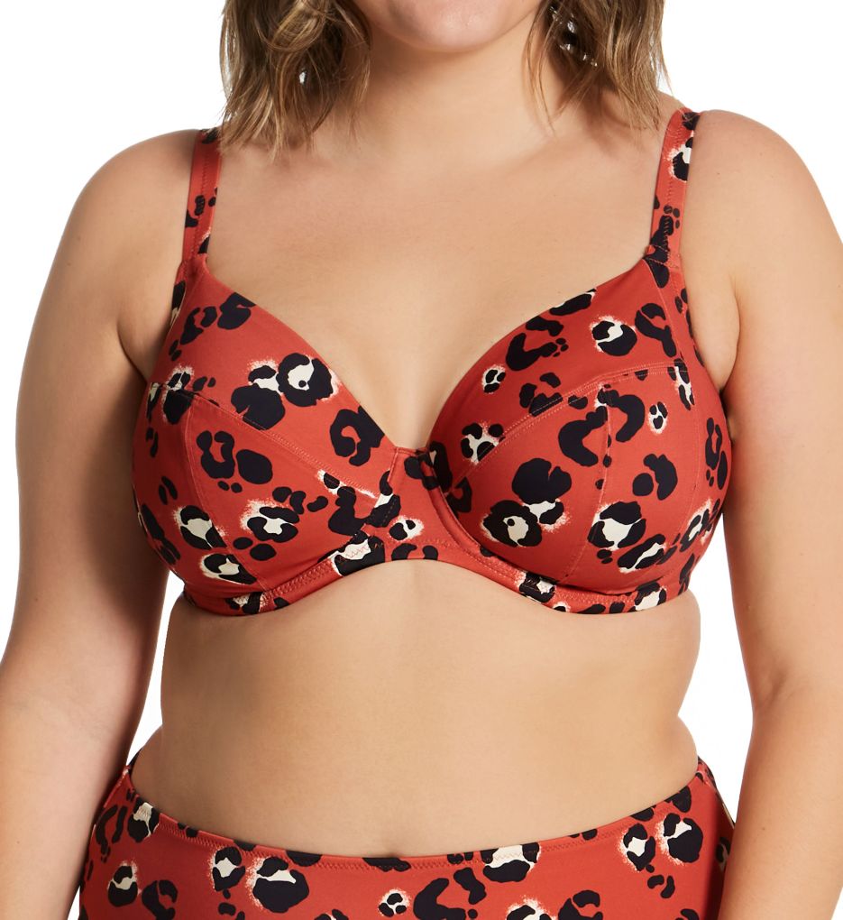 Plain Sailing Bikini Top by Elomi, Red Floral, Balconette Bikini