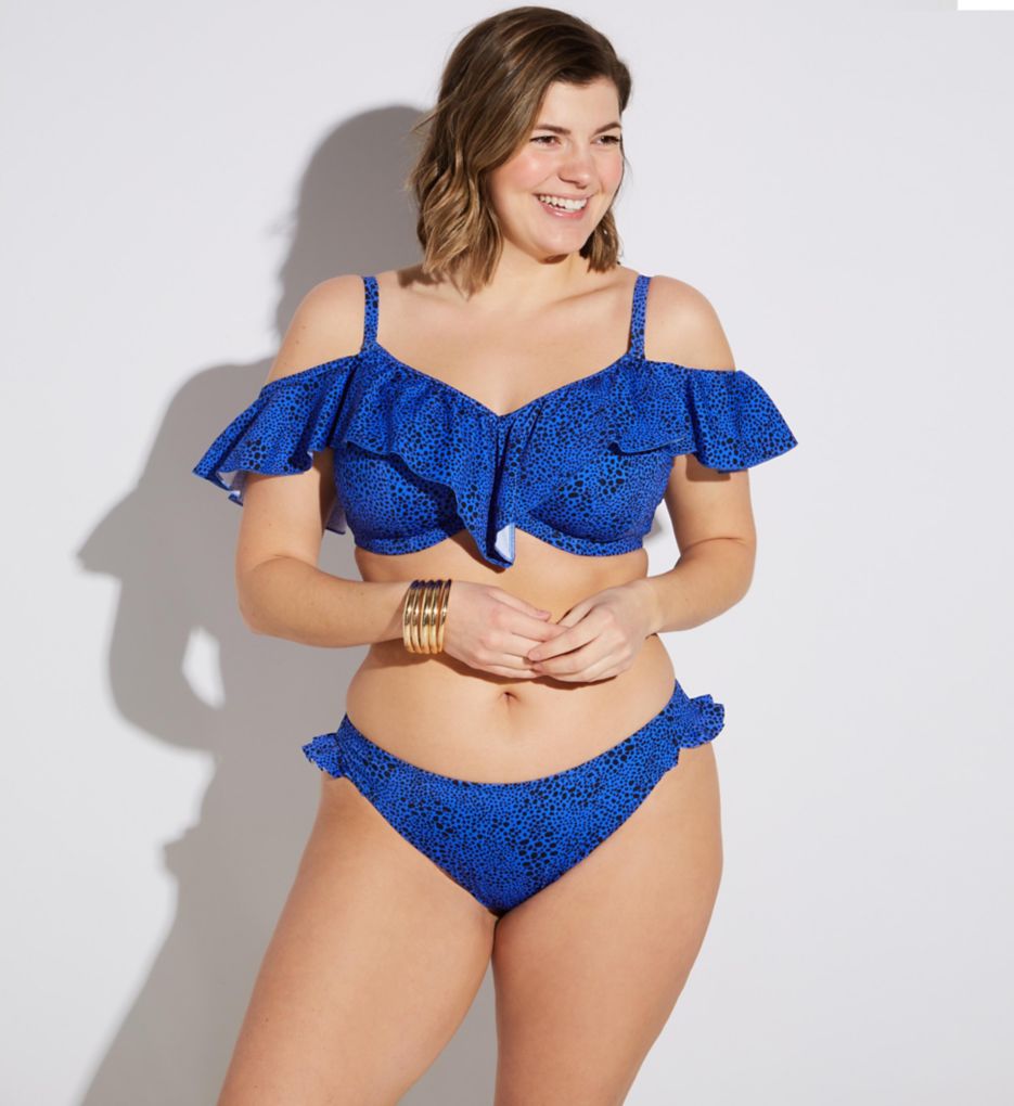 Elomi Pebble Cove High Leg Brief Swim Bottom Blue 2X  - Image 5