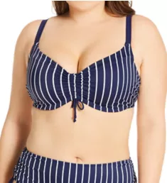 Plain Sailing Underwire Crop Swim Top Midnight Stripe 34G