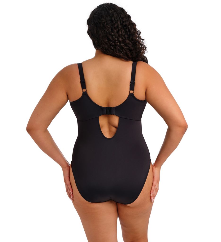 Elomi Plain Sailing Solid Non Wired Plunge Swimsuit Black 42H  - Image 2