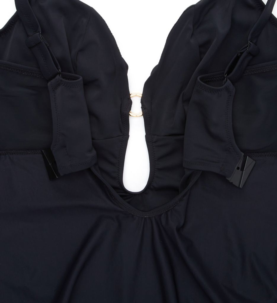 Elomi Plain Sailing Solid Non Wired Plunge Swimsuit Black 42H  - Image 4