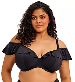 Plain Sailing Plunge Bikini Swim Top Black 34G