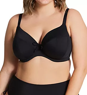 Plain Sailing Solid Underwire Plunge Swim Top Black 34GG