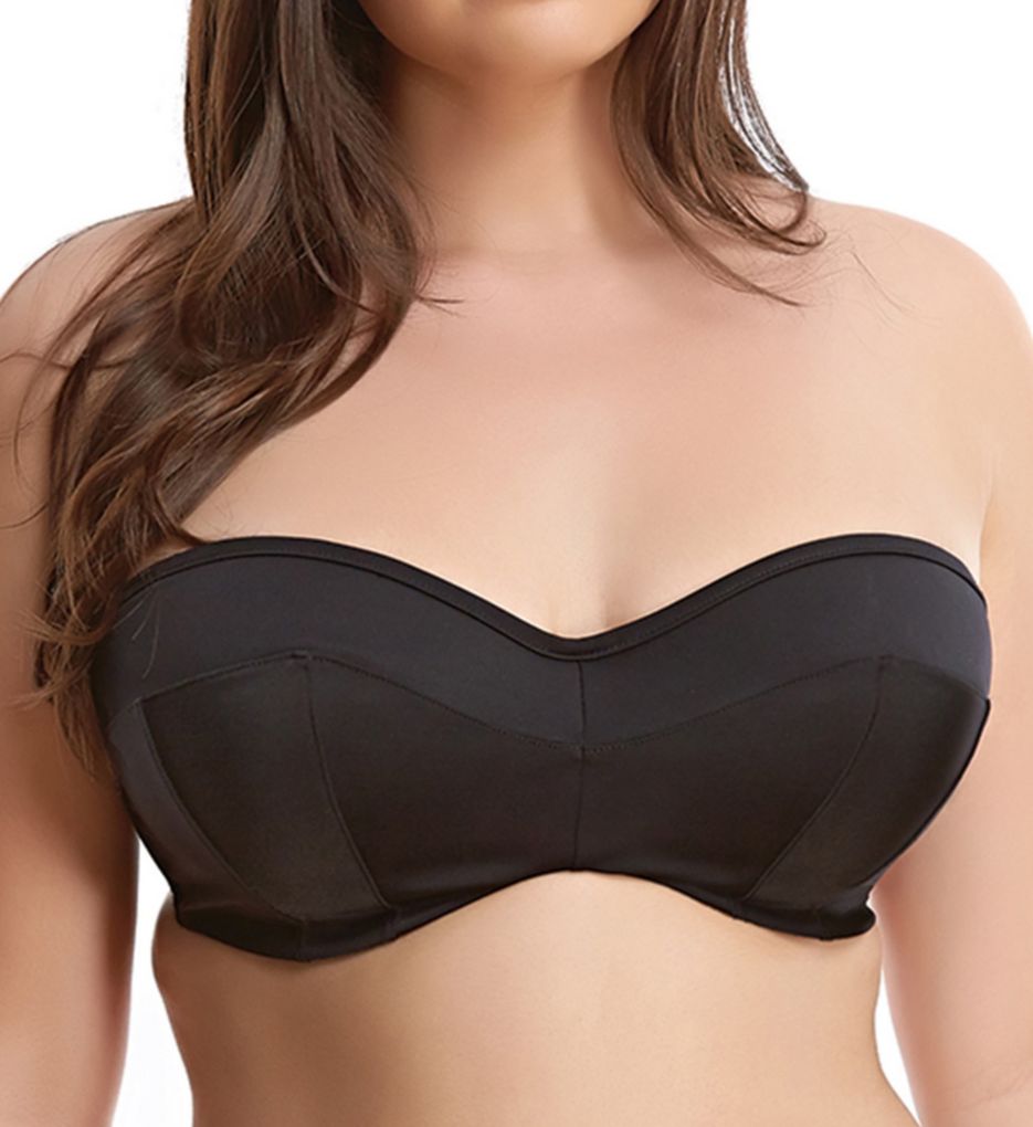 Elomi Swim Essentials Underwired Plunge Bikini Top - Black - Curvy