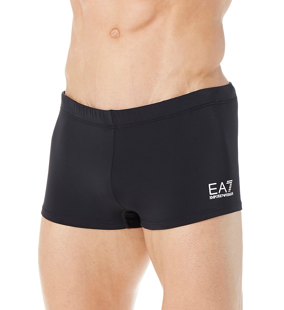 Emporio Armani 1017P705 Essential Performance Square Leg Swim Trunk (Black)