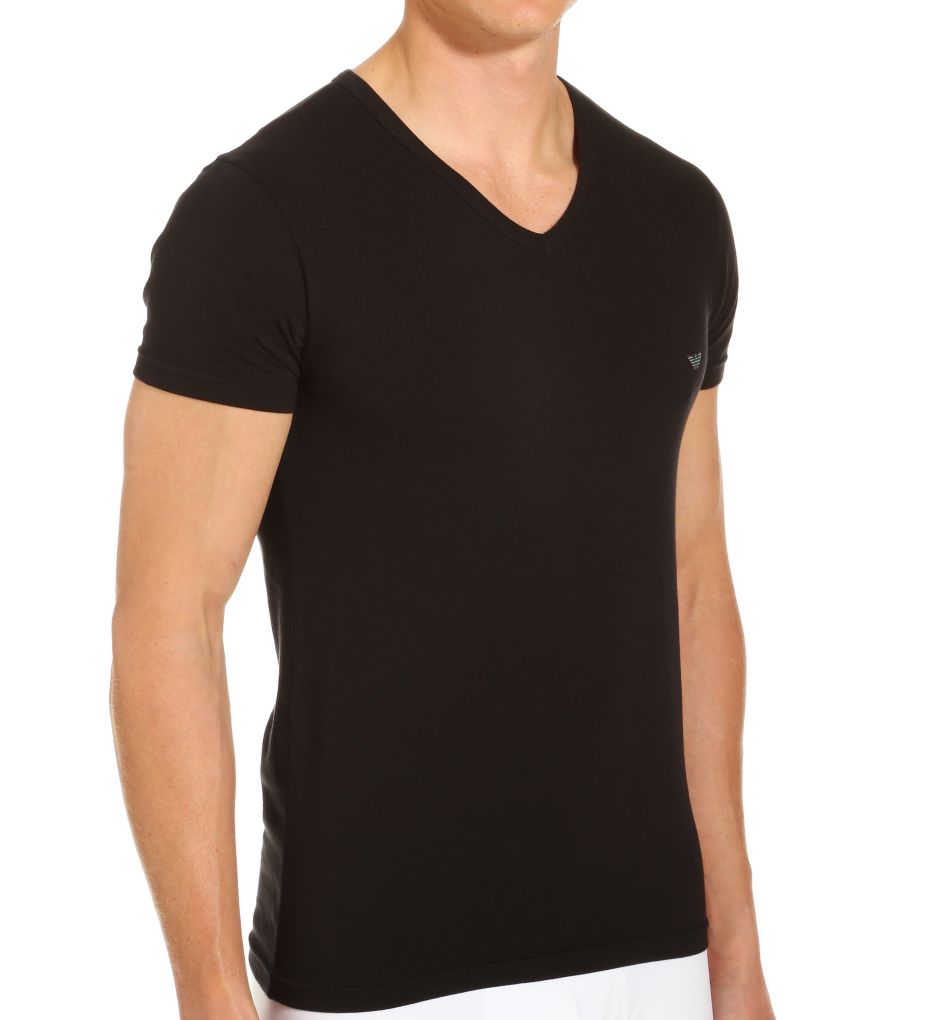 Essentials Stretch Cotton V Neck by Emporio Armani