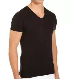 Essentials Stretch Cotton V-Neck Black M