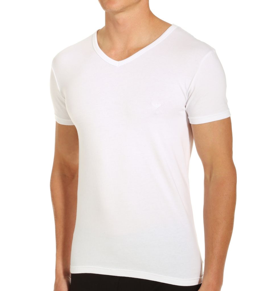 Essentials Stretch Cotton V-Neck-gs