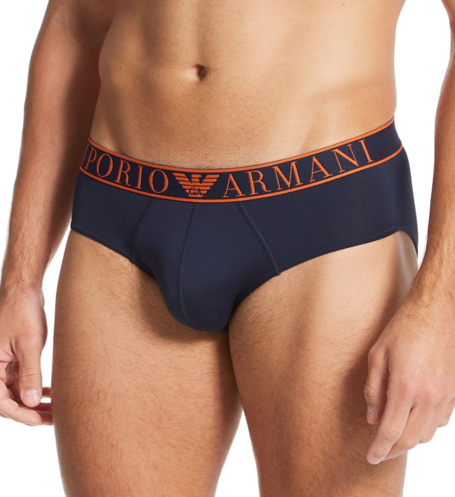 Essential Microfiber Hip Brief Marine S by Emporio Armani