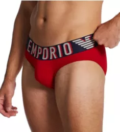 Megalogo Cotton Stretch Brief Red L