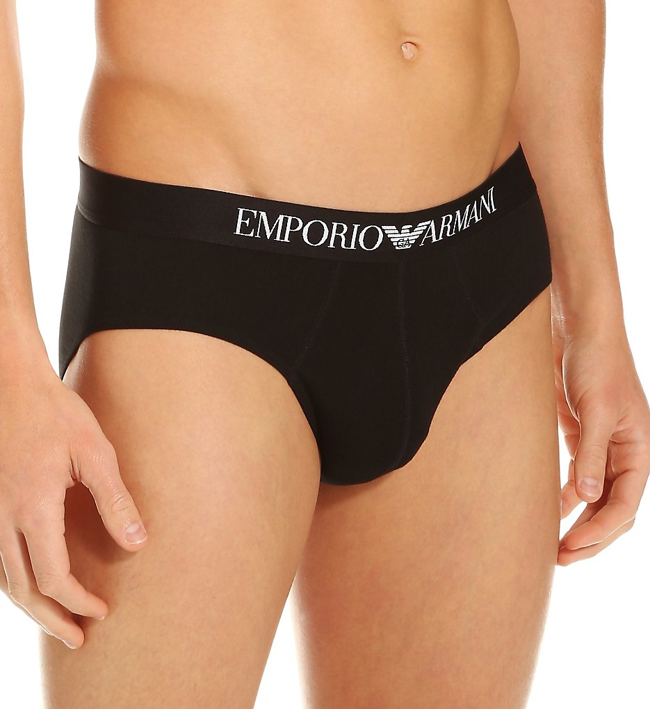 Emporio Armani 110814A Essentials Stretch Cotton Briefs (Black)