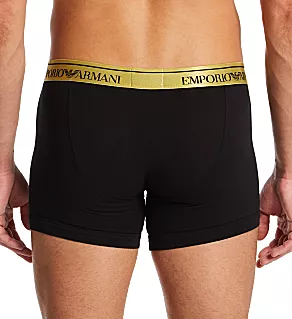 Shiny Logoband Cotton Stretch Boxer Brief Black XL