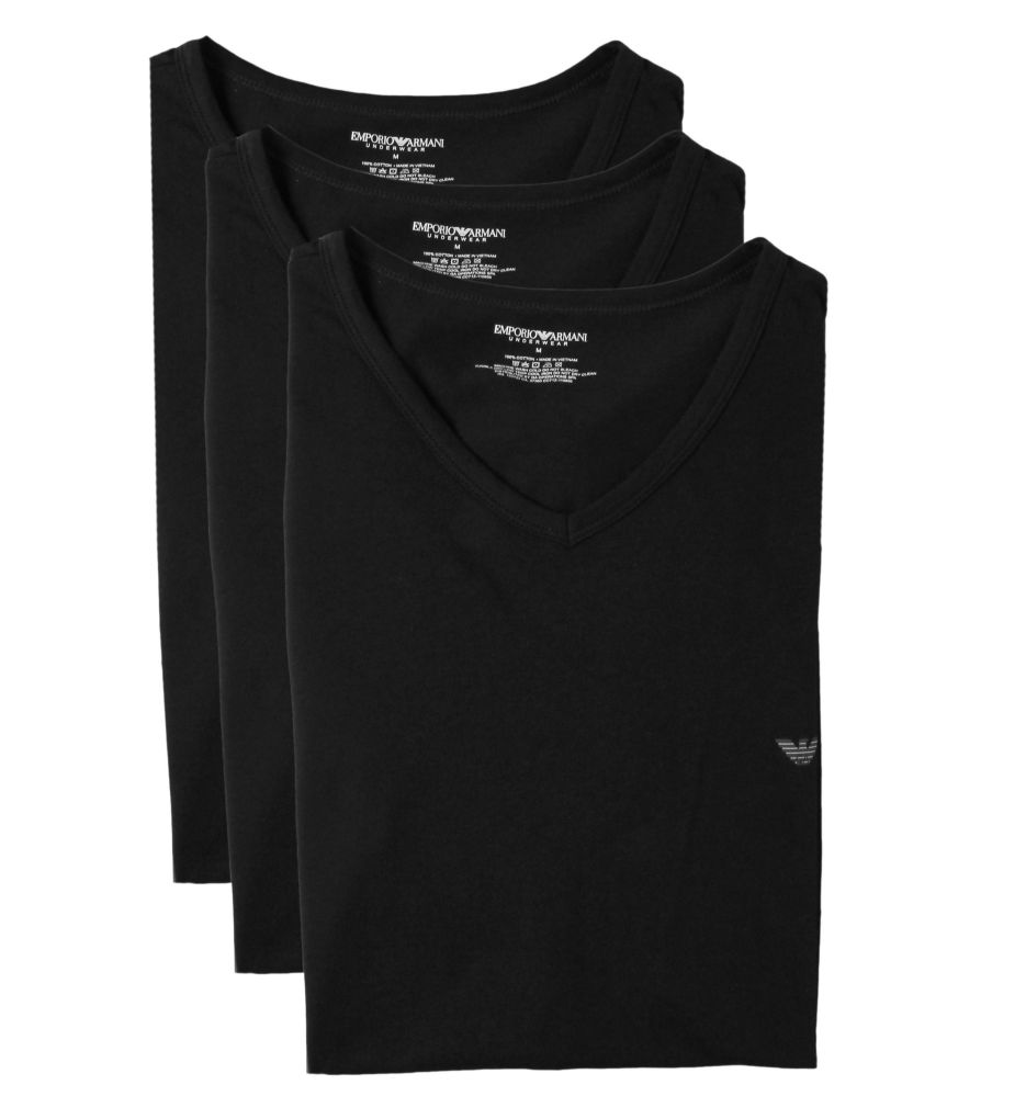 Essentials Genuine 100% Cotton V-Neck - 3 Pack-acs