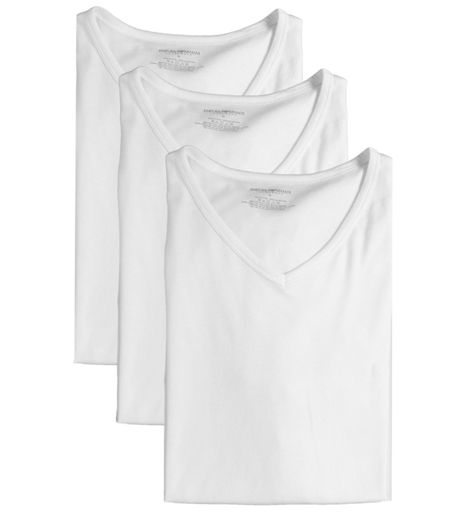 Essentials Genuine 100% Cotton V-Neck - 3 Pack-acs