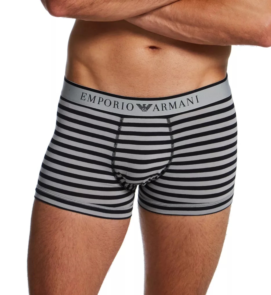 Emporio Armani Yarn Dyed Striped Cotton Stretch Trunk - 2 Pack 1112104R - Image 1