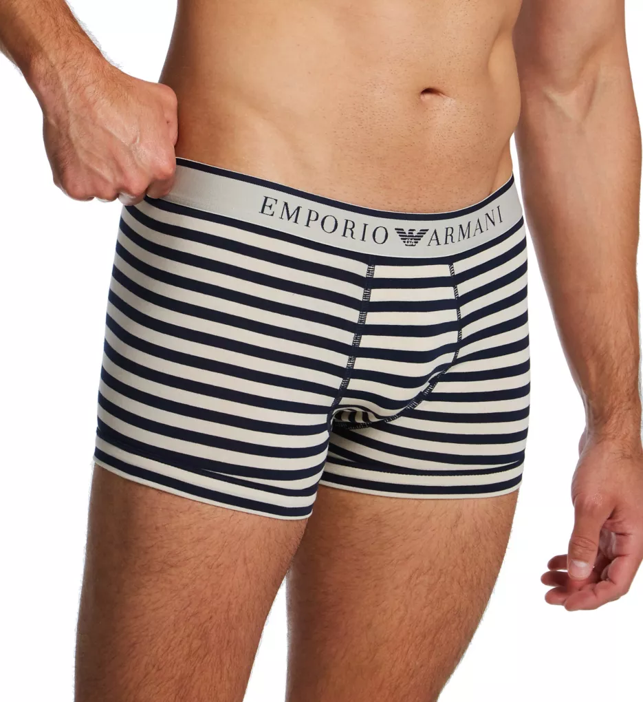 Emporio Armani Yarn Dyed Striped Cotton Stretch Trunk - 2 Pack 1112104R