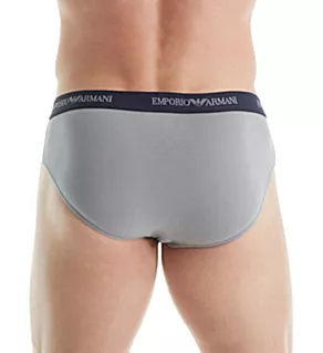 Essentials Stretch Cotton Brief - 2 Pack Grey/Marine XL