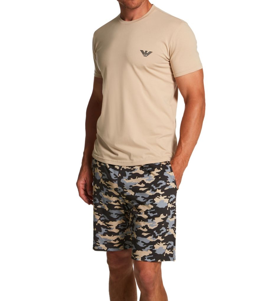 Cotton Stretch Pajama Short Set by Emporio Armani