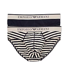 Yarn Dyed Striped Cotton Stretch Brief - 2 Pack