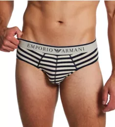 Yarn Dyed Striped Cotton Stretch Brief - 2 Pack