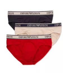 Core Logoband Cotton Stretch Brief - 3 Pack Nude/Marine/Red L