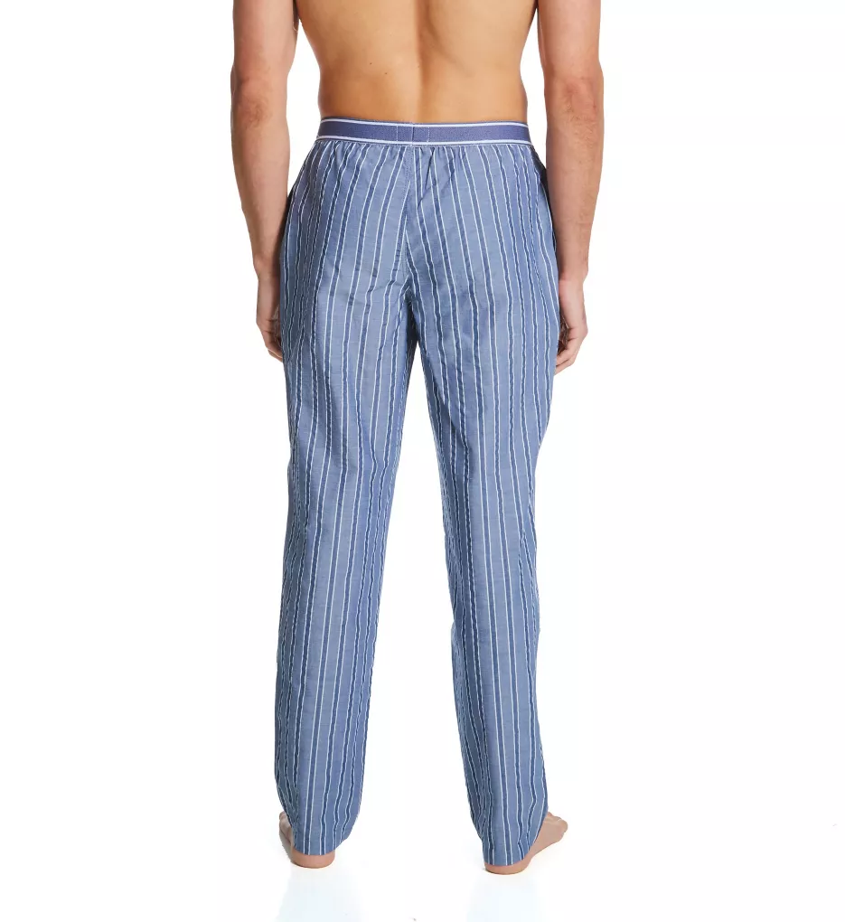 100% Cotton Pajama Pant Blue Chambray Stripe L