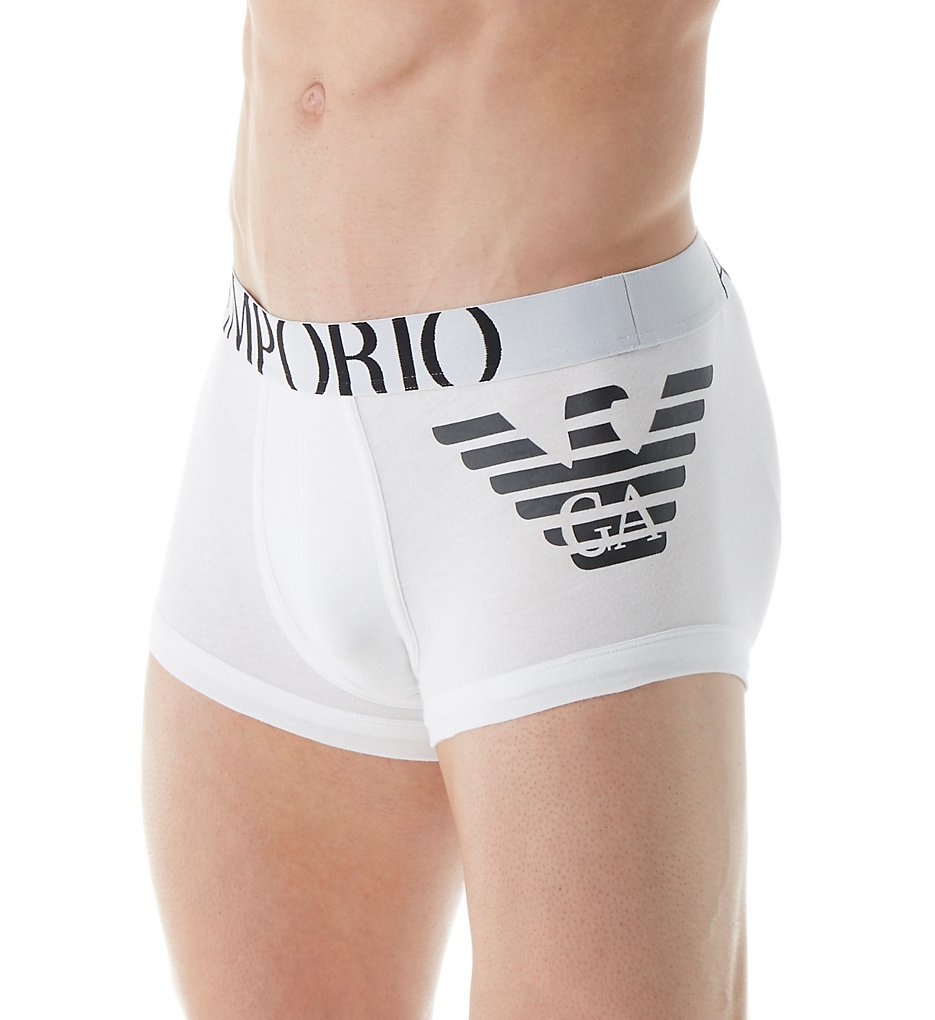 Emporio Armani 111866Y Essentials Eagle Stretch Cotton Trunk (White)