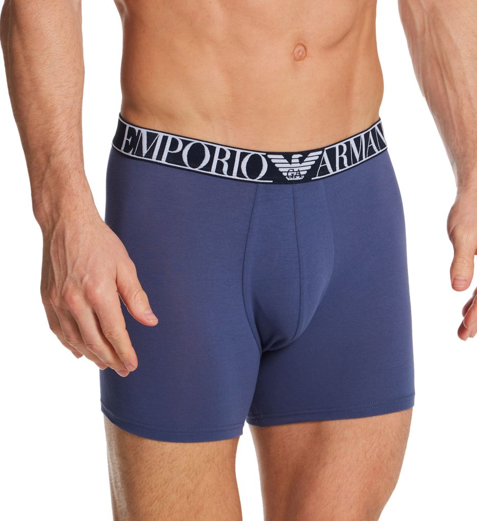 Emporio Armani 2-Pack Stretch Cotton Briefs - Black / Grey