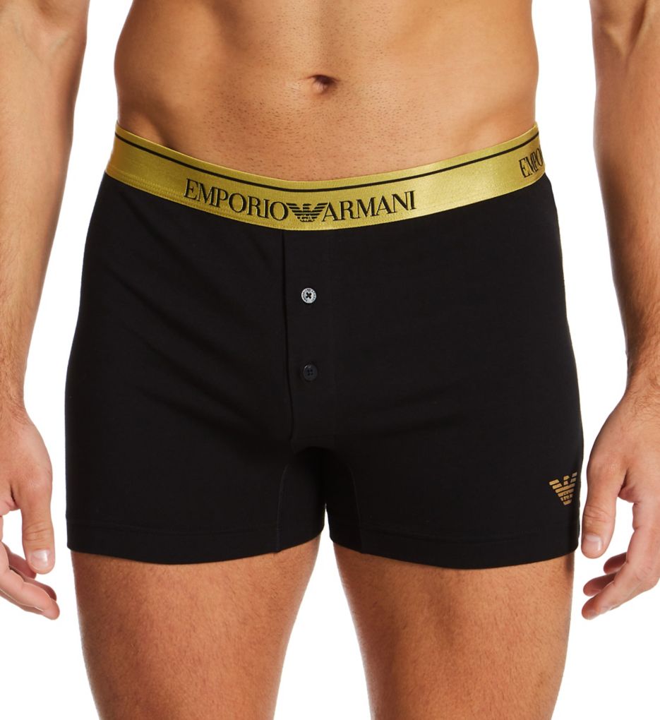 Shiny Logoband Button Fly Boxer-fs