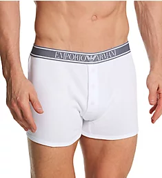 Ribbed Cotton Button Fly Boxer WHT M